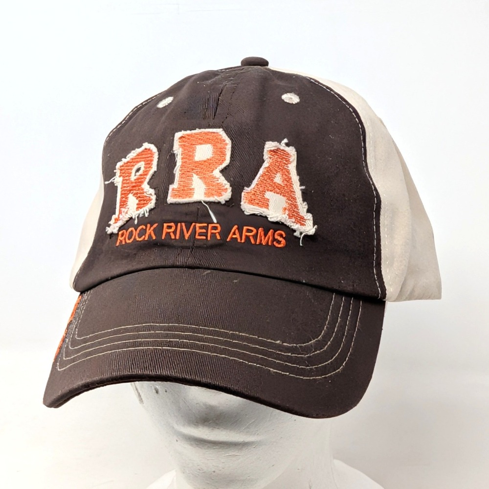 Rock River Arms RRA Hat Brown Tan Two Tone Distressed Baseball Cap Freeform Caps